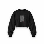 Circuit de Monaco Artwork Oversize Crop Sweatshirt — Siyah — Ön baskı