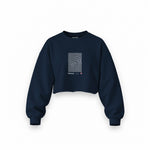 Circuit de Monaco Artwork Oversize Crop Sweatshirt — Lacivert — Ön baskı
