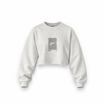 Imola Circuit Artwork Oversize Crop Sweatshirt — Beyaz — Ön baskı