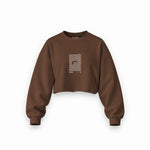 Imola Circuit Artwork Oversize Crop Sweatshirt — Kahverengi — Ön baskı