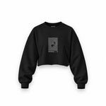 Silverstone Circuit Artwork Oversize Crop Sweatshirt — Siyah — Ön baskı