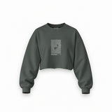 Silverstone Circuit Artwork Oversize Crop Sweatshirt — Antrasit — Ön baskı