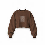 Silverstone Circuit Artwork Oversize Crop Sweatshirt — Kahverengi — Ön baskı