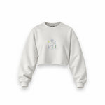 Mojito Oversize Crop Sweatshirt — Beyaz — Ön baskı