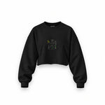 Mojito Oversize Crop Sweatshirt — Siyah — Ön baskı