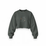 Irish Coffee Oversize Crop Sweatshirt — Antrasit — Ön baskı