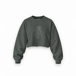 Der Kuss Oversize Crop Sweatshirt — Antrasit — Ön baskı