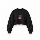 Warhol’s Sardines Oversize Crop Sweatshirt — Siyah — Ön baskı
