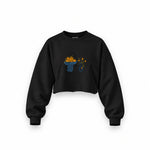 Dolce Calma Oversize Crop Sweatshirt — Siyah — Ön baskı
