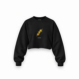 Extra Dirty Oversize Crop Sweatshirt — Siyah — Ön baskı
