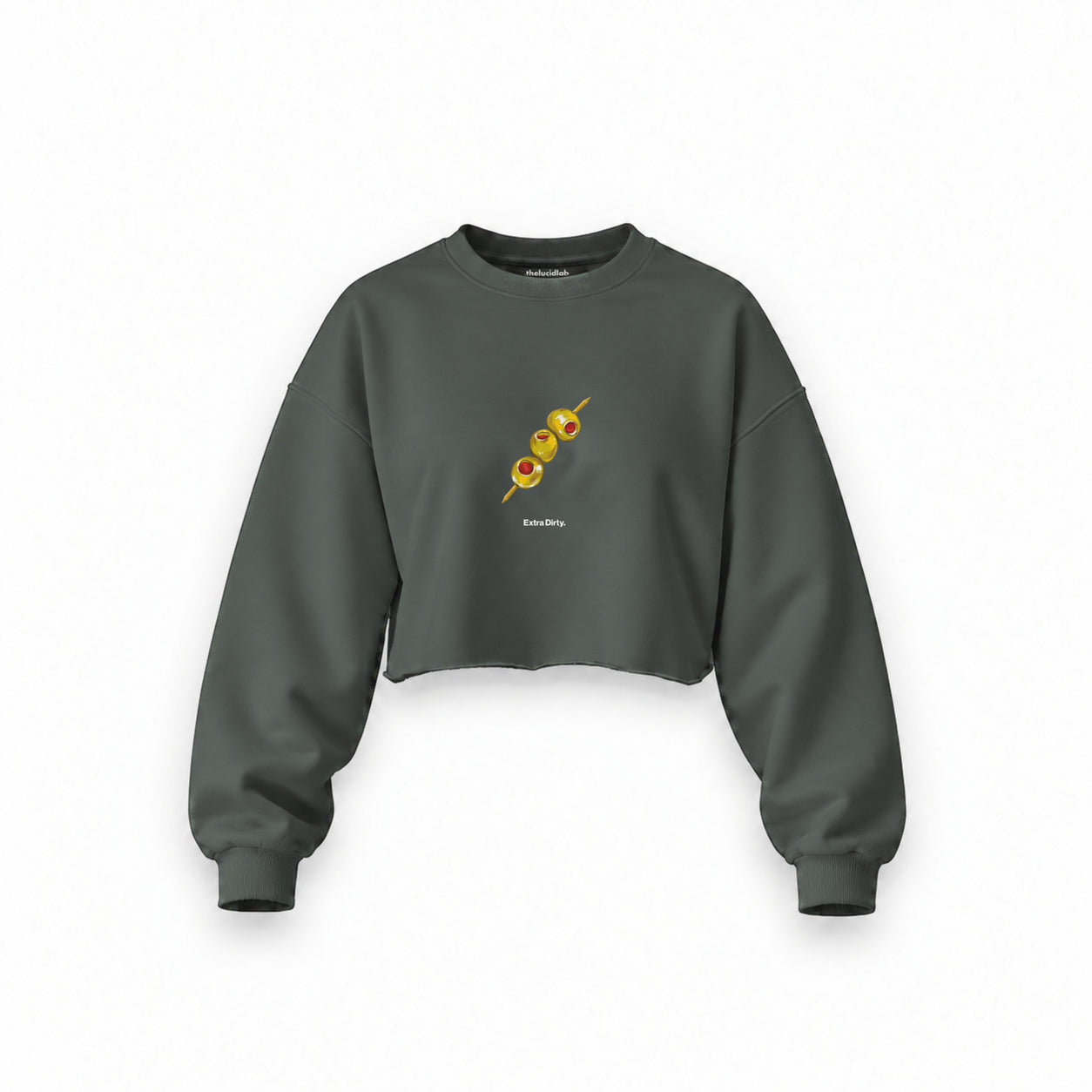 Extra Dirty Oversize Crop Sweatshirt — Antrasit — Ön baskı