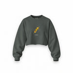 Extra Dirty Oversize Crop Sweatshirt — Antrasit — Ön baskı