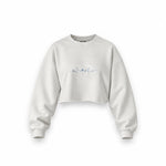 Dolce Peccato Oversize Crop Sweatshirt — Beyaz — Ön baskı