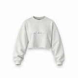 Dolce Peccato Oversize Crop Sweatshirt — Beyaz — Ön baskı