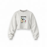 Onlyfans Oversize Crop Sweatshirt — Beyaz — Ön baskı