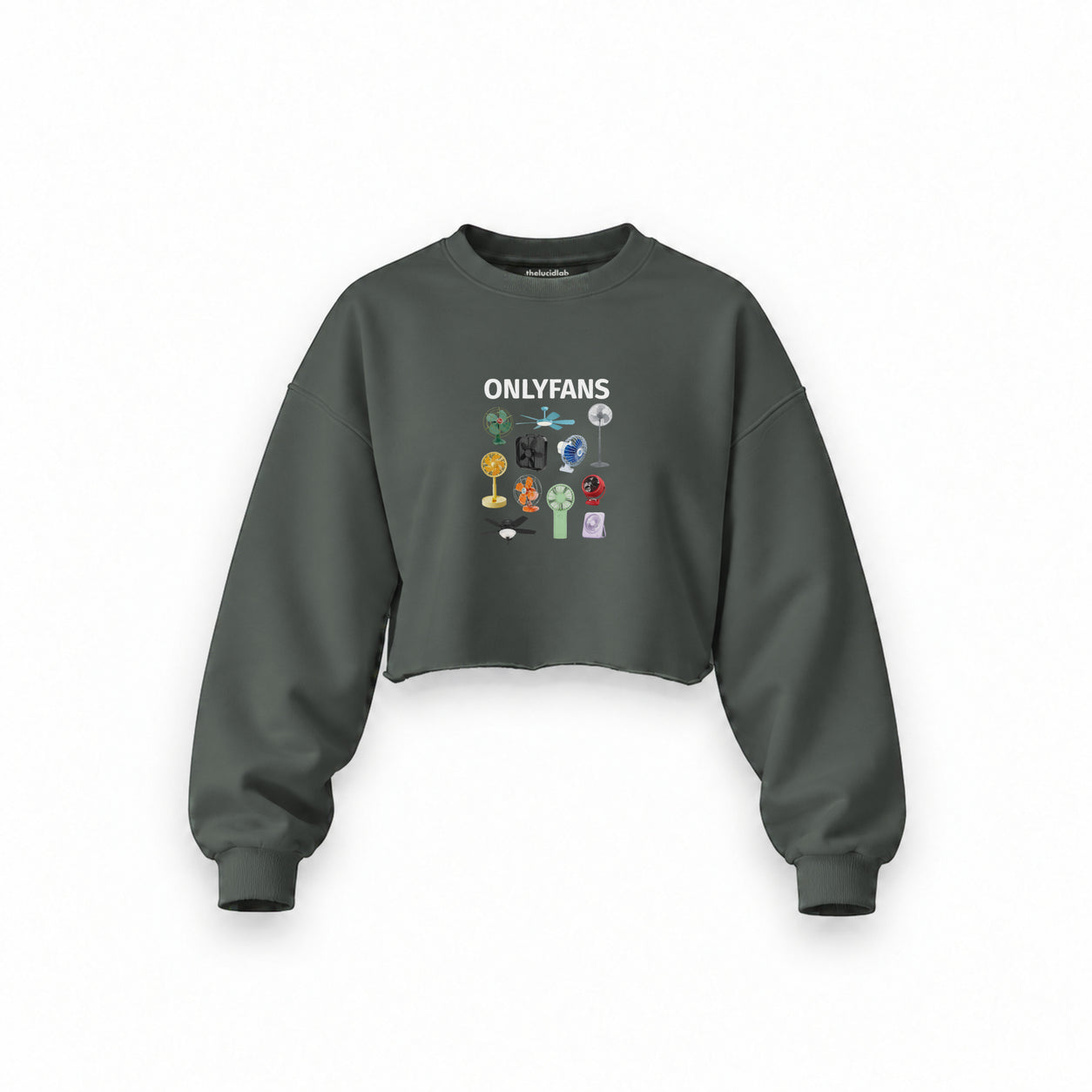 Onlyfans Oversize Crop Sweatshirt — Antrasit — Ön baskı
