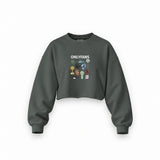 Onlyfans Oversize Crop Sweatshirt — Antrasit — Ön baskı