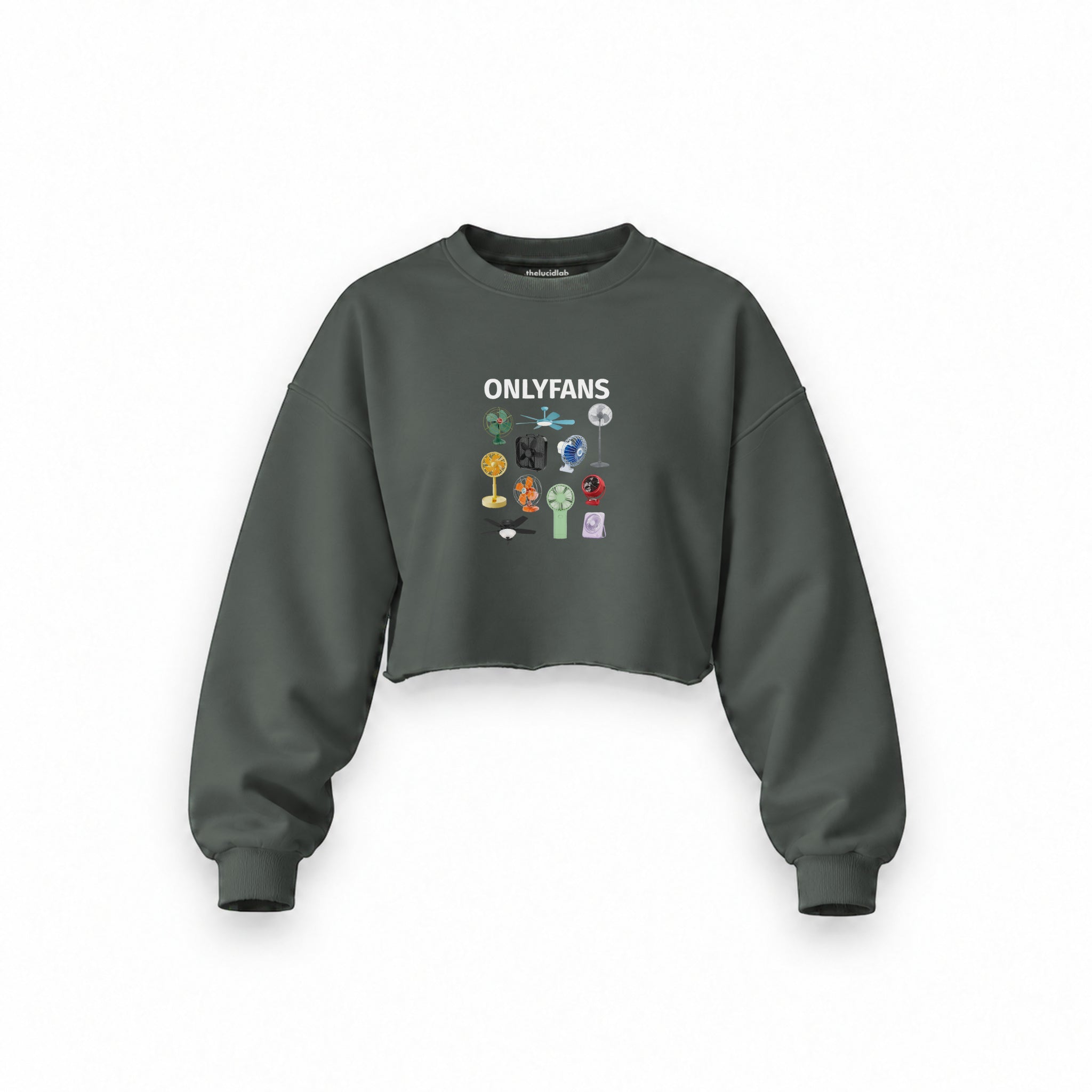 Onlyfans Oversize Crop Sweatshirt — Antrasit — Ön baskı