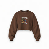 Onlyfans Oversize Crop Sweatshirt — Kahverengi — Ön baskı