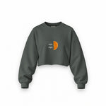 Orange Oversize Crop Sweatshirt — Antrasit — Ön baskı
