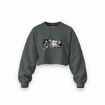 Guernica Oversize Crop Sweatshirt — Antrasit — Ön baskı