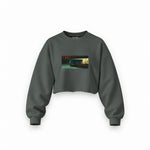 Nighthawks Oversize Crop Sweatshirt — Antrasit — Ön baskı