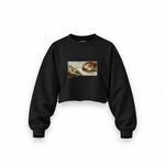 The Creation Oversize Crop Sweatshirt — Siyah — Ön baskı
