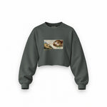 The Creation Oversize Crop Sweatshirt — Antrasit — Ön baskı