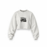 Led Zeppelin The Starship Oversize Crop Sweatshirt — Beyaz — Ön baskı