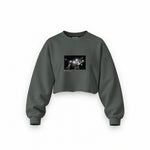 Led Zeppelin Pontiac Silverdome 1977 Oversize Crop Sweatshirt — Antrasit — Ön baskı