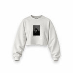 Keith Richards New York 1992 Oversize Crop Sweatshirt — Beyaz — Ön baskı