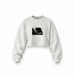 Keith Richards Anvers 1973 Oversize Crop Sweatshirt — Beyaz — Ön baskı