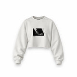 Keith Richards Anvers 1973 Oversize Crop Sweatshirt — Beyaz — Ön baskı
