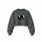 Keith Richards Anvers 1973 Oversize Crop Sweatshirt — Antrasit — Ön baskı