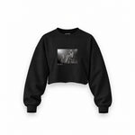 Guns N’ Roses Ritz New York 1988 Oversize Crop Sweatshirt — Siyah — Ön baskı