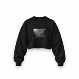 Guns N’ Roses Ritz New York 1988 Oversize Crop Sweatshirt — Siyah — Ön baskı