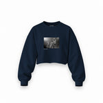 Guns N’ Roses Ritz New York 1988 Oversize Crop Sweatshirt — Lacivert — Ön baskı