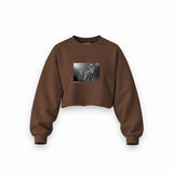 Guns N’ Roses Ritz New York 1988 Oversize Crop Sweatshirt — Kahverengi — Ön baskı