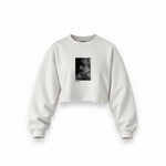 Brian Jones London 1966 Oversize Crop Sweatshirt — Beyaz — Ön baskı