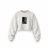 Brian Jones London 1966 Oversize Crop Sweatshirt — Beyaz — Ön baskı