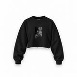 Brian Jones London 1966 Oversize Crop Sweatshirt — Siyah — Ön baskı