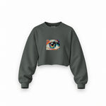 The Eye Oversize Crop Sweatshirt — Antrasit — Ön baskı