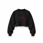 Hotdog Oversize Crop Sweatshirt — Siyah — Ön baskı