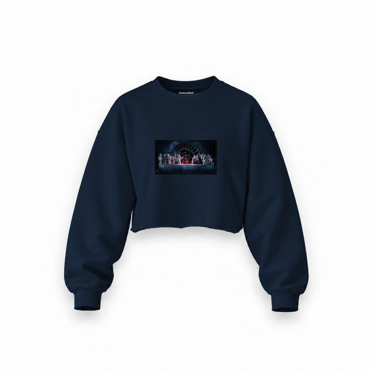 Star Wars Last Supper Oversize Crop Sweatshirt — Lacivert — Ön baskı