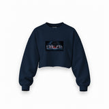 Star Wars Last Supper Oversize Crop Sweatshirt — Lacivert — Ön baskı