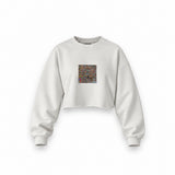 Reddit Place Oversize Crop Sweatshirt — Beyaz — Ön baskı