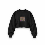 Reddit Place Oversize Crop Sweatshirt — Siyah — Ön baskı