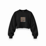 Reddit Place Oversize Crop Sweatshirt — Siyah — Ön baskı