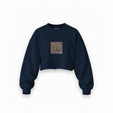 Reddit Place Oversize Crop Sweatshirt — Lacivert — Ön baskı