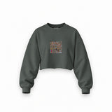 Reddit Place Oversize Crop Sweatshirt — Antrasit — Ön baskı